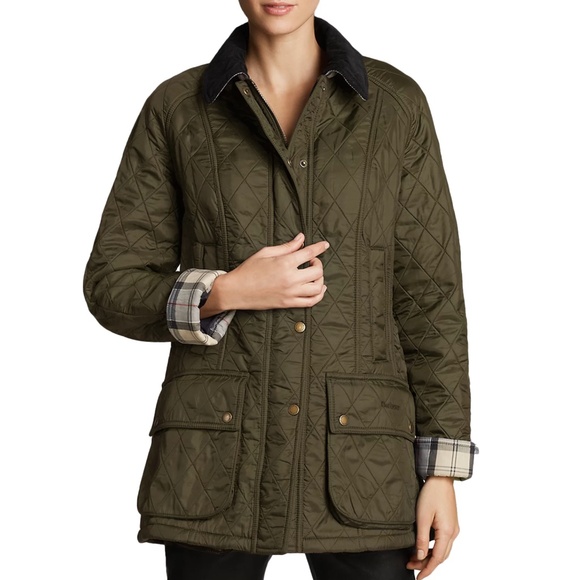 Barbour Beadnell Quilted Jacket in Olive, US 4 - Picture 12 of 12